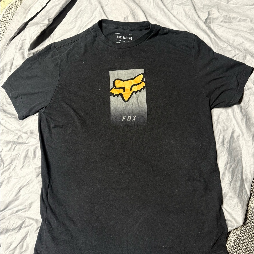 Fox Racing Black Tee with Yellow Graphic
